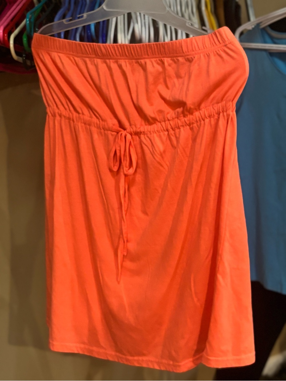 George Strapless Swim Cover-Up in Bright Orange